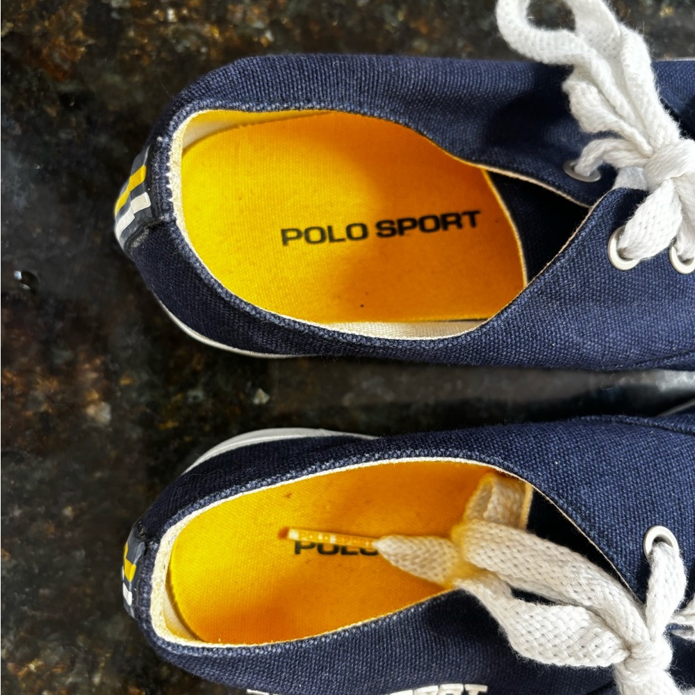 Polo by Ralph Lauren Men's Dark Blue Canvas Sneakers - Picture 5 of 5